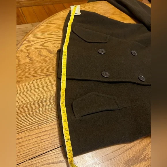 ‼️SOLD‼️ Esprit PEA COAT- Wool- Ladies Classic Chocolate Brown- XL w/ Scarf 🧣 - Picture 13 of 16